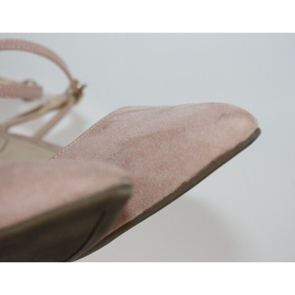 Liz Claiborne Soft Pink Suede/Patent Leather 3 Strap Heels Women's Sz 9 - Picture 7 of 8